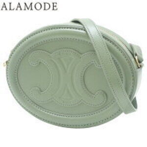 Celine Oval Cuir Triomphe Crossbody Bag Shoulder Calfskin Khaki Green